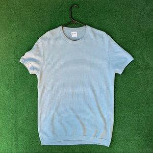 Blue Zara textured t shirt